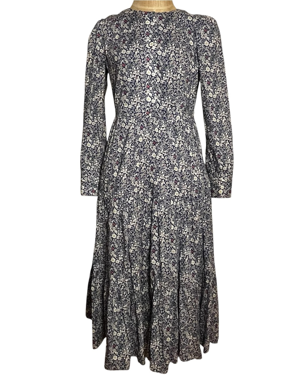 J Crew x Liberty Long Tiered Dress Liberty® June's Meadow Ditzy Floral Midi 2 - Picture 4 of 16
